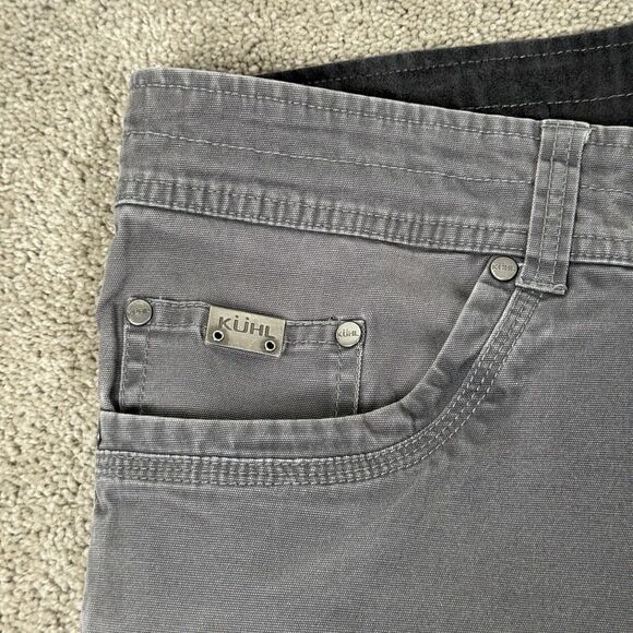 Kuhl Pants Mens 36x32 Gray Kanvus Jean Vintage Patina Dye Straight Leg Canvas - Picture 3 of 12